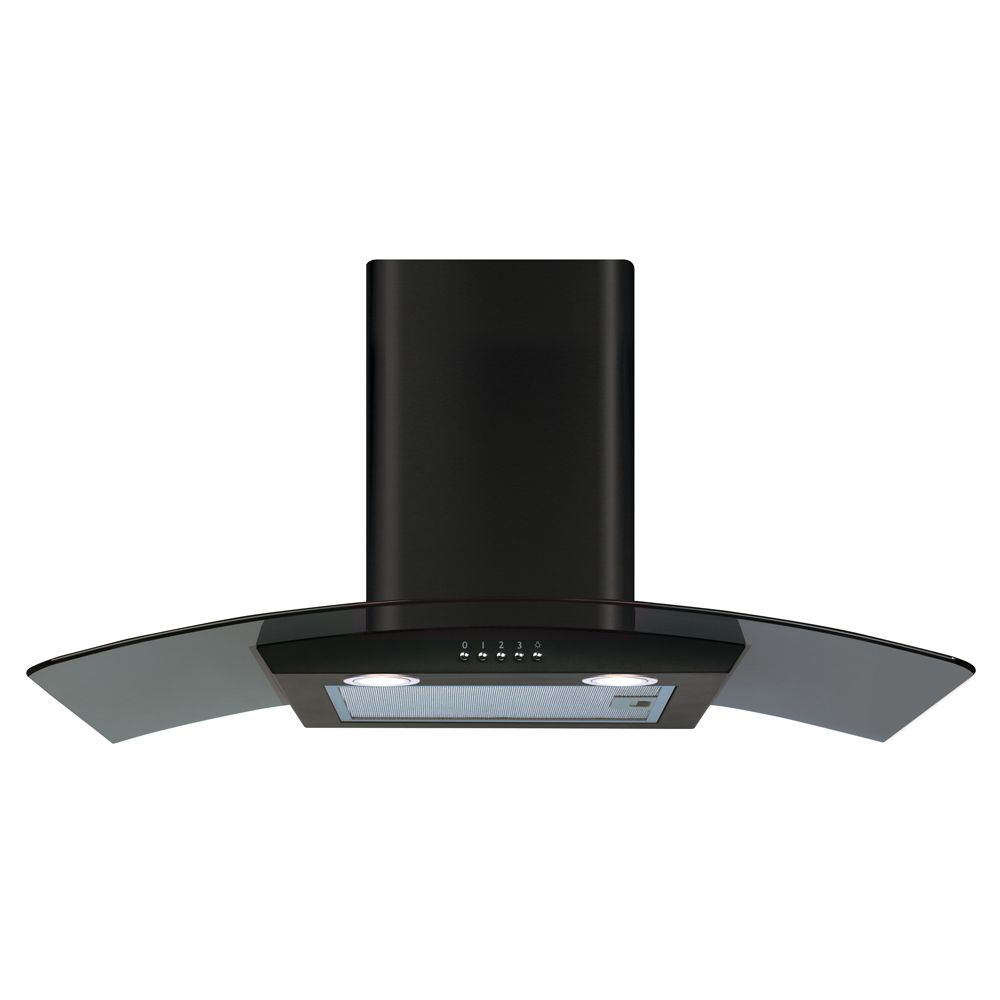 Cda ECP82 80cm Curved Glass Cooker Hood in Black or Stainless Steel  391m3hr