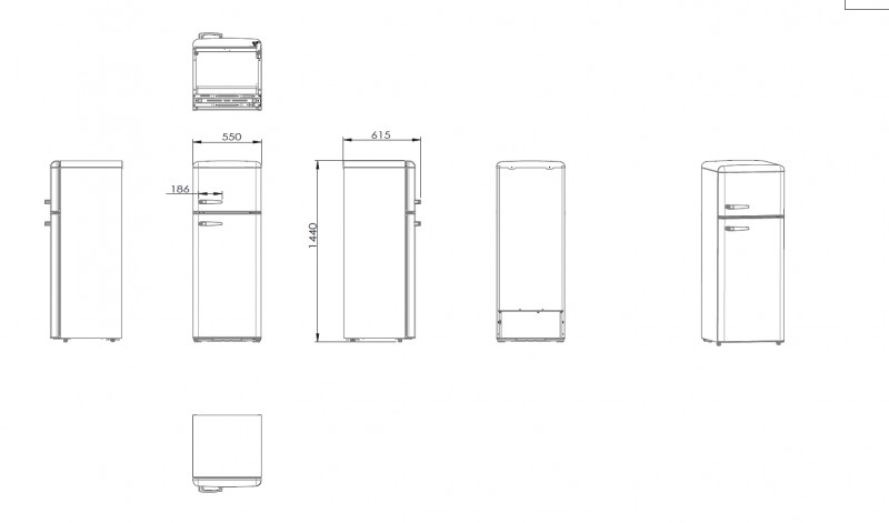 Amica FDR2213DB 55cm Fridge Freezer in Duck E