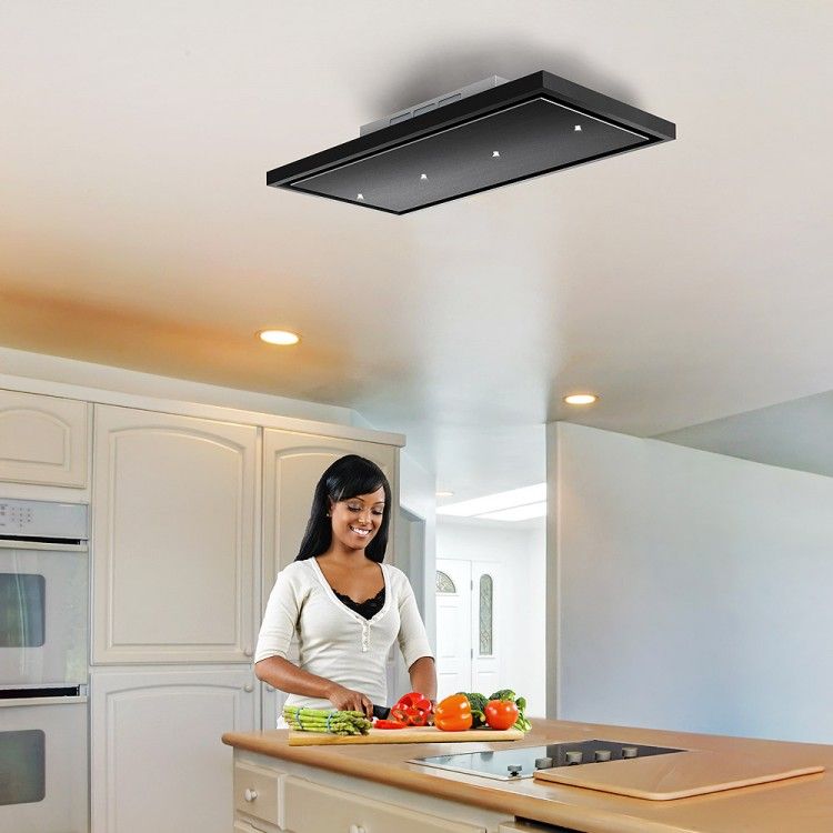 Ceiling Cooker Hoods   Lux Air La120verdestratos Recirculating Ceiling Hood 950m3hr In Black 8629 P 